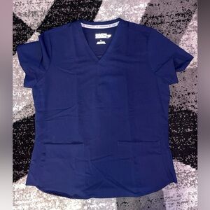 Fabletics scrub set navy blue: large top / large tall bottoms